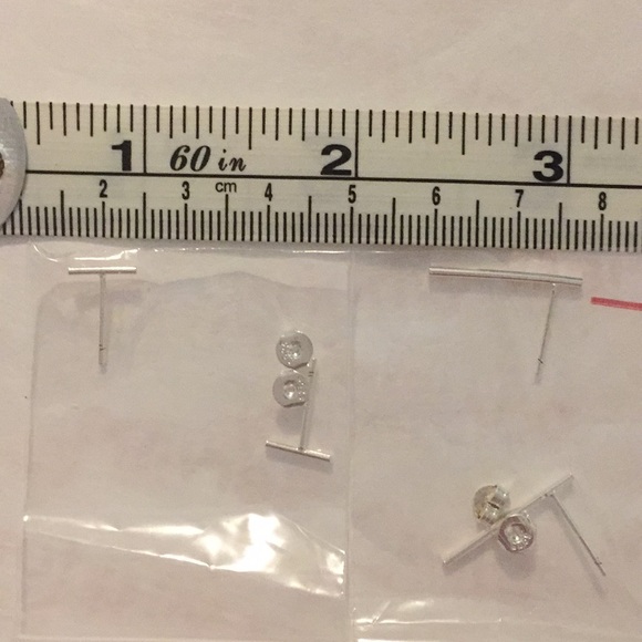 925 sterling silver minimalist bar earrings NWOT - Picture 4 of 4